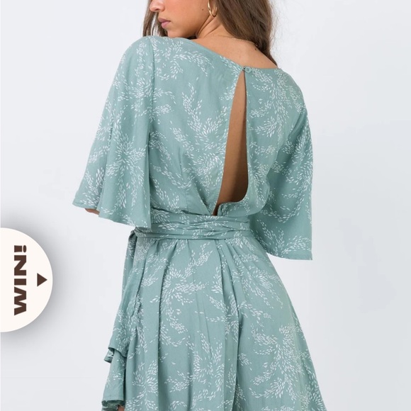 Princess Polly The Louis Romper in Sage (US 0) - Picture 4 of 6